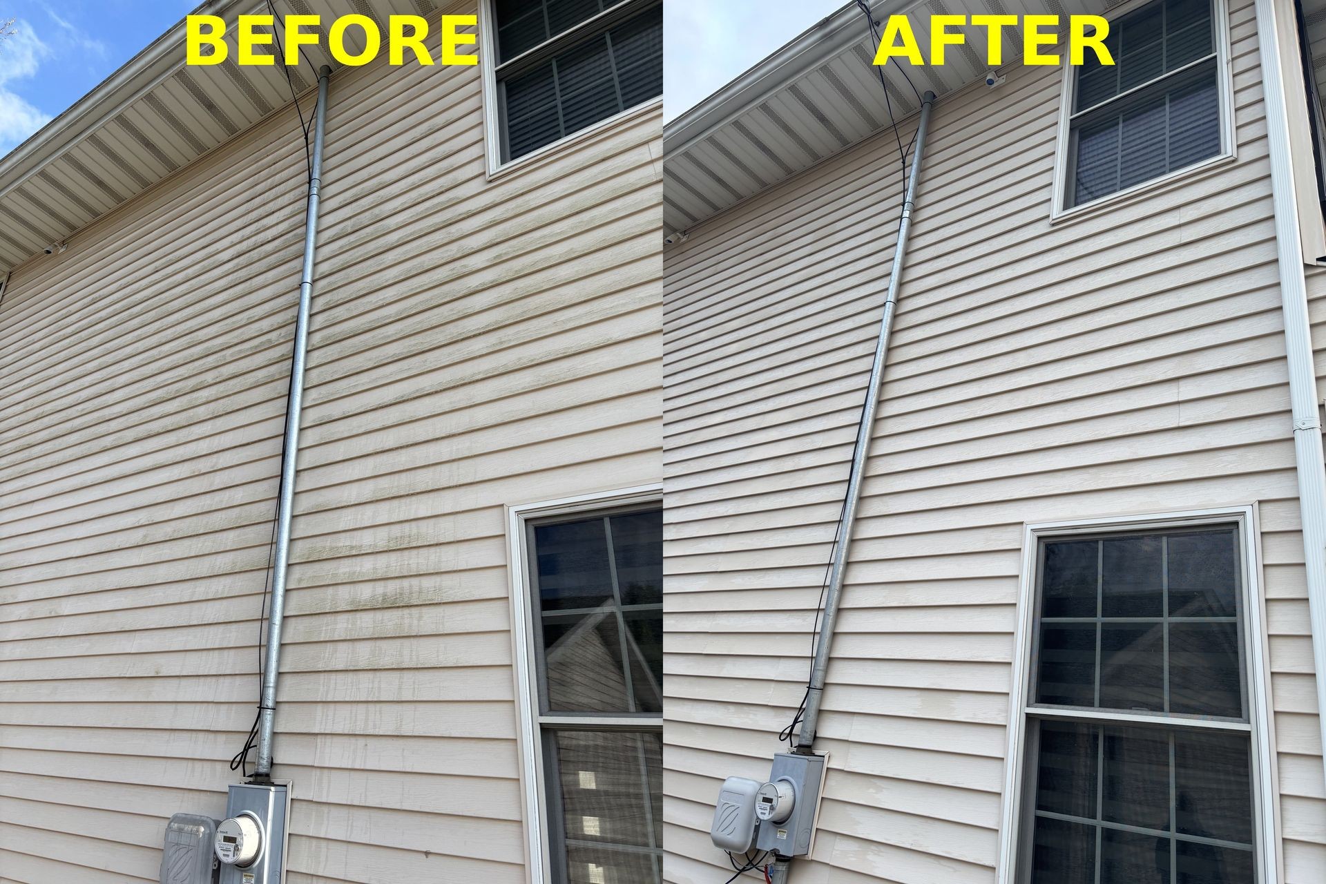 before after mold on house